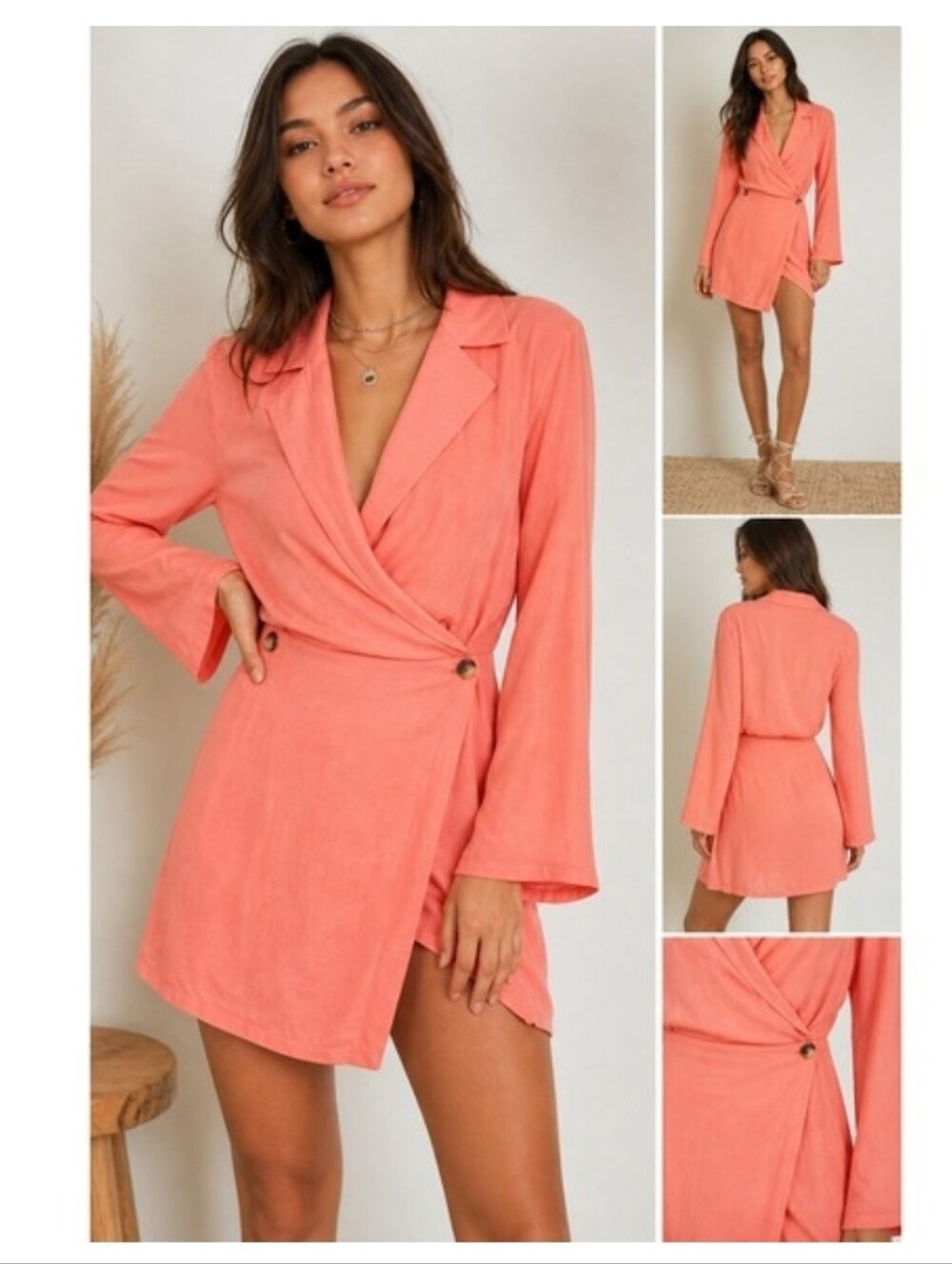 Free People Simone Dress Large Coral